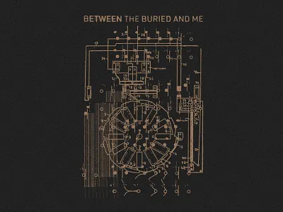Between The Buried and Me - Schematic Glitch abstract apparel between the buried and me btbam design geometric glitch gold hardcore merch metal metalcore modern schematic shirt sumerian records texture vintage