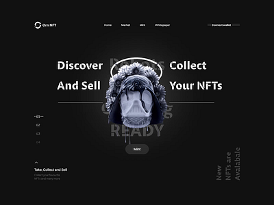 NFTs Landing Page (Orn NFT) blockchain crypto cryptoart dark design home page illustration interface landing page neft web nft nft landing page nfts ui uiinspirations uiuxdesign uiuxsupply ux web website design