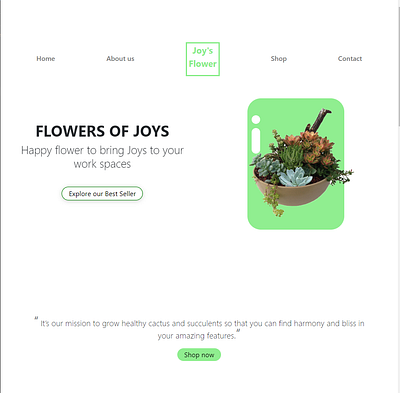 Joy Garden design ecommerce website