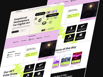 NFT landing page 3d adobe animation branding design figma graphic design illustration landing page logo motion graphics page ui ux web website