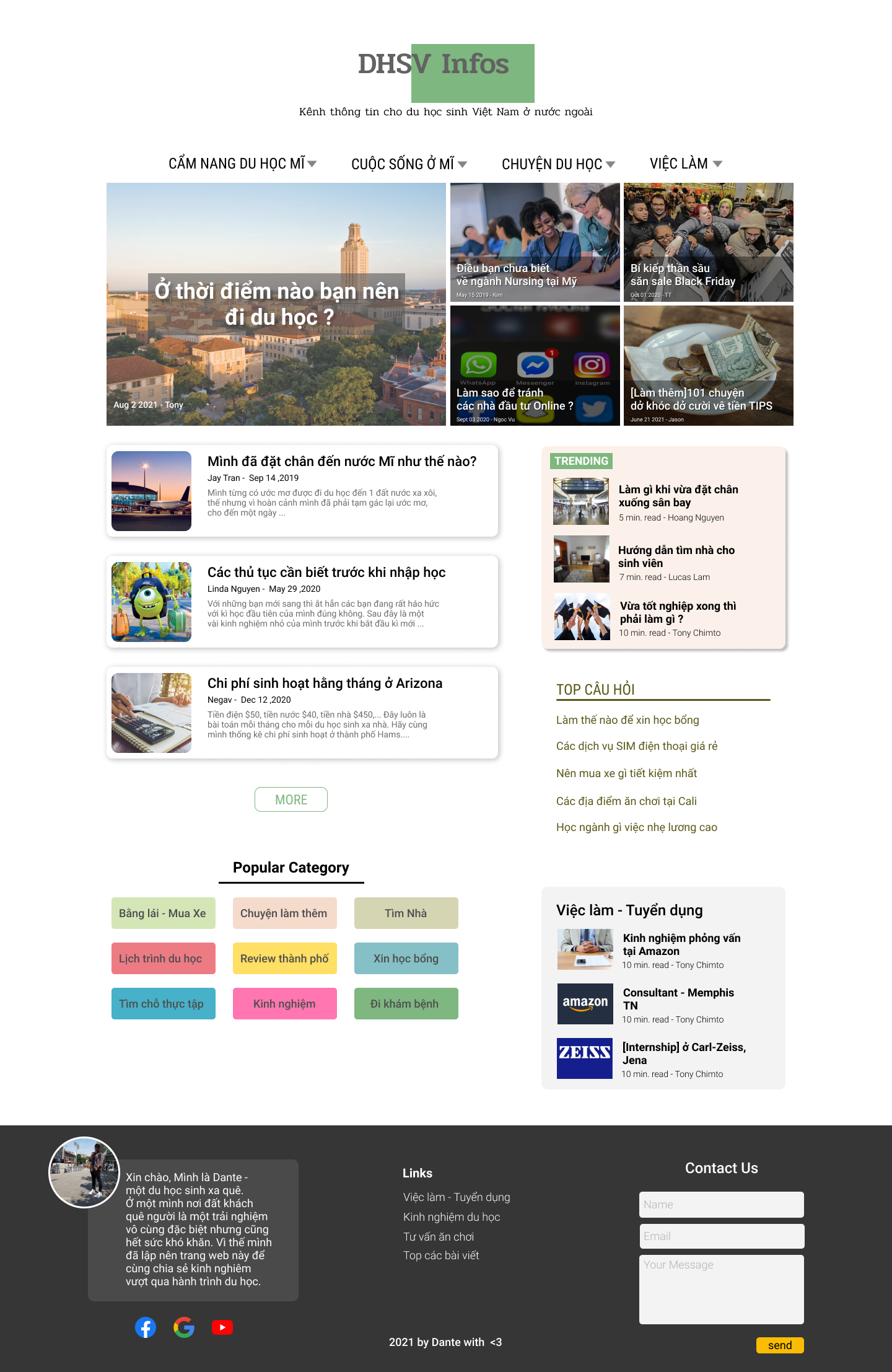 Example of Student info hub