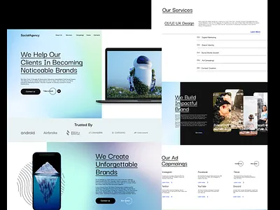 Digital agency landing page 3d adobe animation branding design figma graphic design illustration logo motion graphics ui ux web website