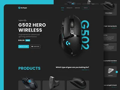 Tech shop Landing page design adobe xd branding figma landing logo ui ux vector web design website