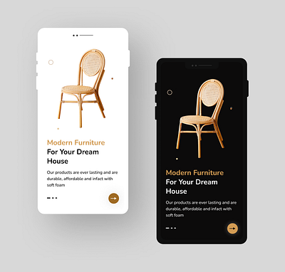 Onboarding screen inspo of a modern furniture shop mobile App app design mobile onboarding screen ui