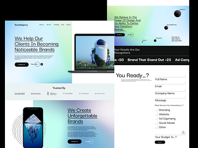 Digital agency landing page 3d adobe animation branding design figma graphic design illustration logo motion graphics ui ux web website