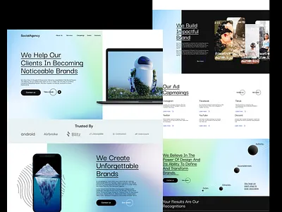 Digital agency landing page 3d adobe animation branding design figma illustration logo motion graphics ui ux web website