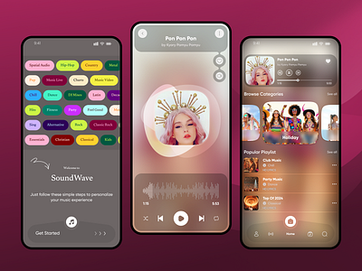 Smooth & Modern Music App UI graphic design ui ux