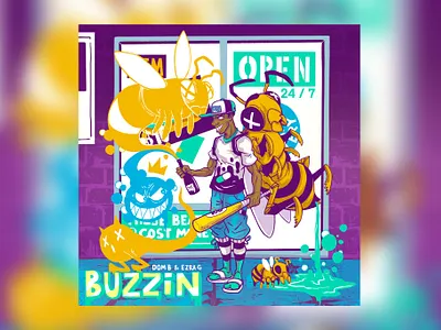 BUZZIN comics cover art design illustration music