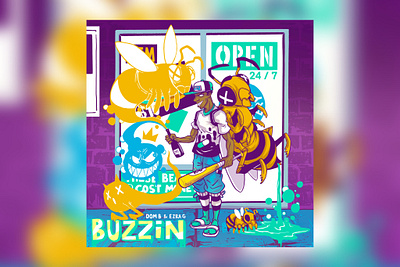 BUZZIN comics cover art design illustration music