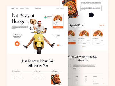 Food Delivery Landing Page app design burger chef coocking design food food delivery landing page food delivery service motion graphics restaurant website ui ux website design