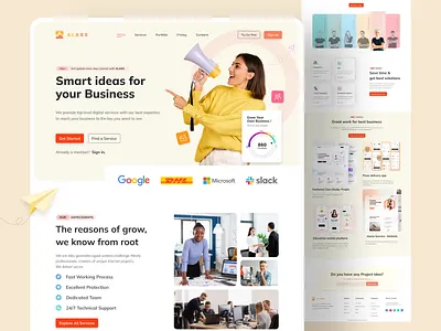A L A B S || Digital Marketing Agency Landing Page agency best branding clean creative design digital footer header latest marketing noteworthy trendy ui ux webpage website