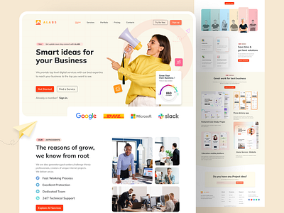 A L A B S || Digital Marketing Agency Landing Page agency best branding clean creative design digital footer header latest marketing noteworthy trendy ui ux webpage website