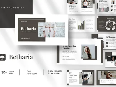 Betharia - Minimalist Fashion Presentation Template betharia brown fashion google slides keynote minimalist powerpoint presentation template ui web