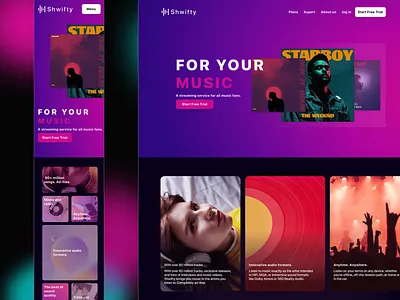 Daily UI Challenge #13 Music streaming services chalenge dashboard design free landing mobile musik trial ui web