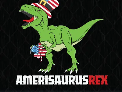 Amerisaurus Dinosaur T Rex 4th of july amrica flag dinosaur t rex