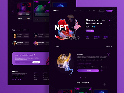 NFT Landing page adobe xd concept design dark ui design illustration interaction design logo marketplace nft nft website sales website sections design ui ui design uidesign uxdesign website ui