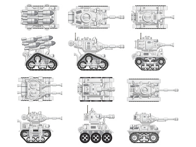 A Set of Combat Vehicles. different fancy game
