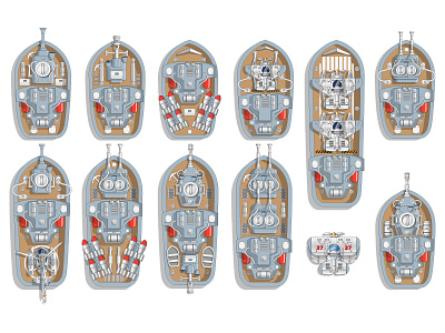 Set of Warships. fleet game model