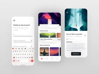 Explore Bali App Design app design bali bali travel baliindonesia clean design flat graphic design illustration indonesia inspiration interface logo minimal mobile app mobile ui product design travel travel app ui