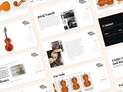 Vancik Violin design elegant luxury maker repair ui ux violin web webdesign website