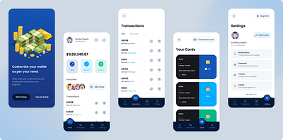 Wallify - Your digital wallet app branding card payment ui design illustration logo mobile app ui money payments ui