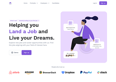 Landing page job landing page ui