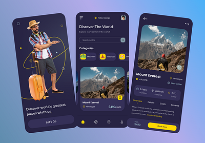 Travel Mobile App - Exploration Design app design mobile travel ui ux