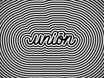 Unión calligraphy design lettering stroke type typography vector