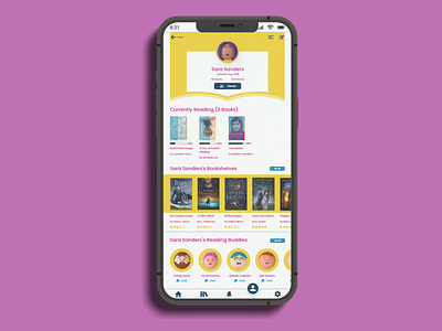 #dailyuichallenge #006-Social Profile of Book reading App app dailyui006 design ui ux