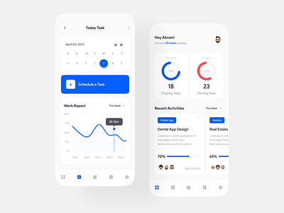 Task Management App akramhs app chart design homescreen illustration minimal mobile app statistics task task management task management app task management web app task screen ui ui design uiux uix ux web app