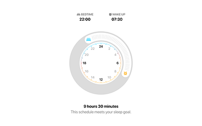 Improved iOS Sleep Schedule UI apple clock design dial health intuitive ios minimal modern schedule sleep time ui