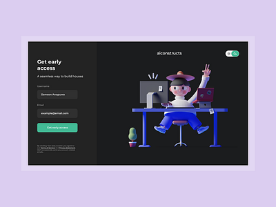 aiconstructs - Early Access 3d design figma illustration product design ui ux website