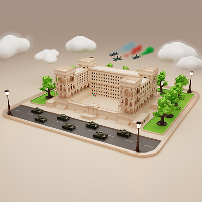 Goverment house | Baku 3d art azerbaijan baku blender design illustration