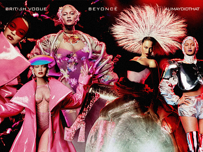 Beyoncé for British Vogue – Collage Design album cover art album cover design alimaydidthat beyonce beyonce edit british vogue collage cover art cover art designer hiring cover design design fan edit graphic design graphic designer hiring magazine photo manipulation pink red renaissance vogue magazine