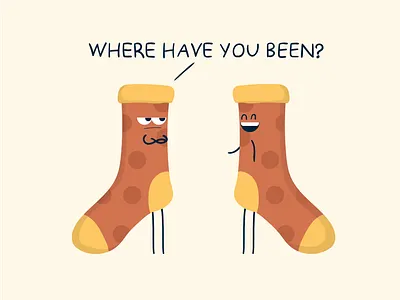 Lost Socks cartoon character comics cute design flat funny illustration illustrator lostsocks socks vector