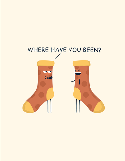 Lost Socks cartoon character comics cute design flat funny illustration illustrator lostsocks socks vector