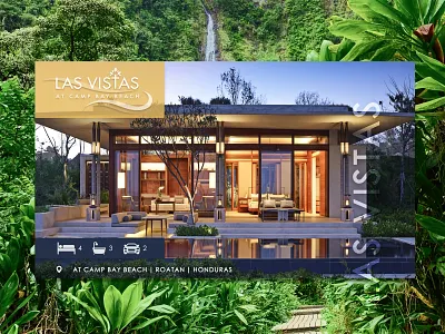 Logo Design for Las Vistas, Camp Bay Beach Real Estate, Roatan branding caribbean graphic design honduras island lodging logo logo design nature real state usa