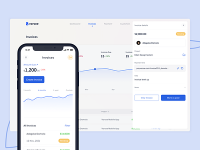Varsoe - Invoice Details details invoice invoices modal payment side modal sidebar ui ux