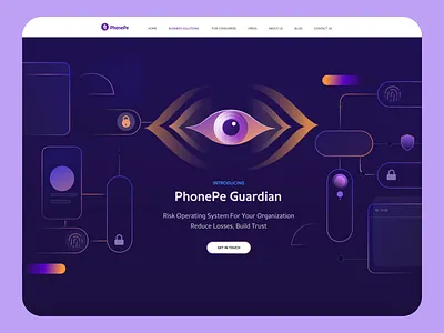 Guardian by PhonePe animation branding business finance fintech guardian illustration india interaction lottie motion graphics new age payments phonepe prototype risk security tech vector web design