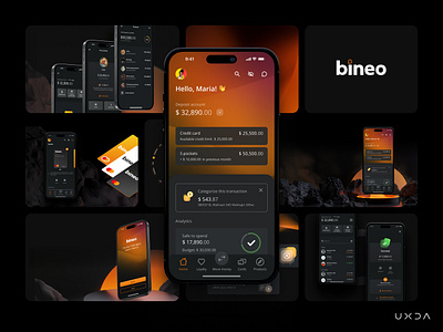 Empowering Mexicans with Novel Digital Banking banking bento bento box bineo branding cx dark ui dashbaord design finance financial fintech illustration mexico ui user experience user interface ux ux design