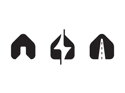 House branding design door electric energy graphic design home house light logo power road shadow vector