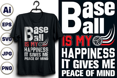 BASEBALL IS MY HAPPINESS It gives me peace of mind T-shirt. baseballforlife