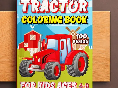 Tractor Coloring Book for Kids amazon book cover book cover design coloring book creative design graphic design high content kdp kdp book low content mid content paperback