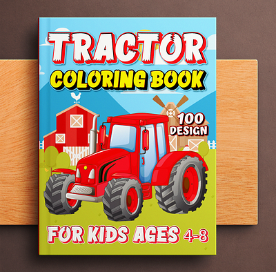 Tractor Coloring Book for Kids amazon book cover book cover design coloring book creative design graphic design high content kdp kdp book low content mid content paperback