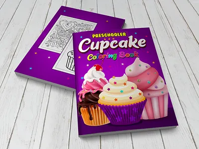 Cupcake Coloring Book For Preschooler amazon book cover book cover design coloring book content cover design e book graphic design high kdp low mid