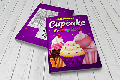 Cupcake Coloring Book For Preschooler amazon book cover book cover design coloring book content cover design e book graphic design high kdp low mid