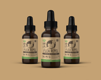 Flea Repel Product Label Design design graphic design label label design packaging