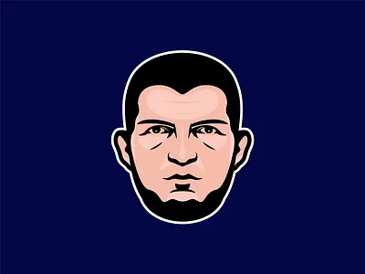 Khabib "The Eagle" Nurmagomedov art artist champ design drawn face fanart fighter graphic design illustration mma modern nft art portrait simple face ufc vector vector art