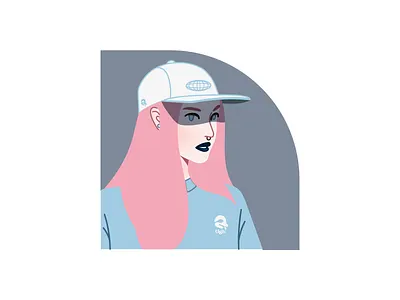 Ugh cap clothe girl goth human illustration lipstick vector