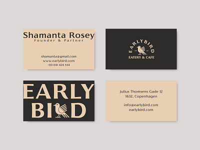 Early bird business card brand branding business card corporate design early bird identity illustration logo logos mark mascot minimal modern print restaurant stationery type typeface typography